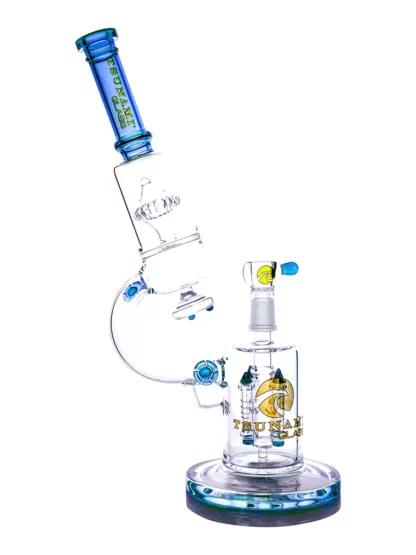 14 Tsunami Microscope Quad Rocket Domed Perc Water Pipe Clear Blue