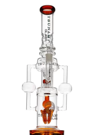 18" Tsunami Bullet Ball Tower Showerhead Honeycomb Water Pipe - Clear Amber