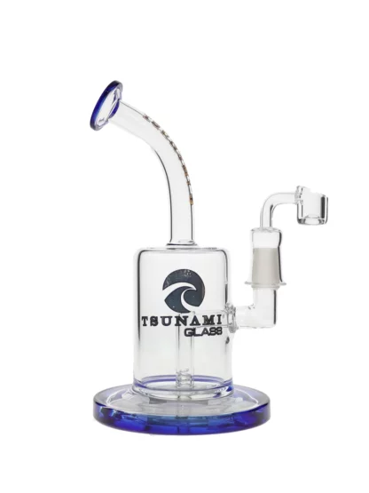 10" Tsunami Concentrate Rig Micro Water Pipe - Clear Blue