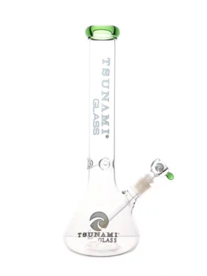 15" Tsunami Beaker Base Ice Catcher Water Pipe - Green