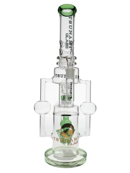 18" Tsunami Bullet Ball Tower Showerhead Honeycomb Water Pipe - Clear Green
