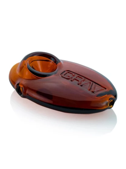 Grav Pebble Spoon Hand Pipe Amber