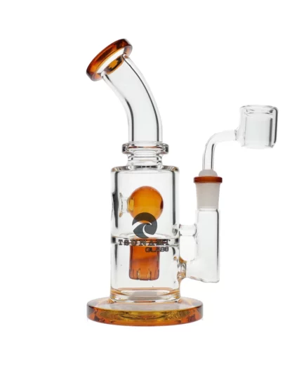 9" Tsunami Concentrate Rig Bucket Ball Water Pipe - Amber