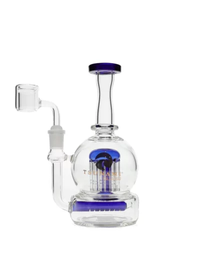 8" Tsunami Concentrate Rig Inline Tree Water Pipe - Blue