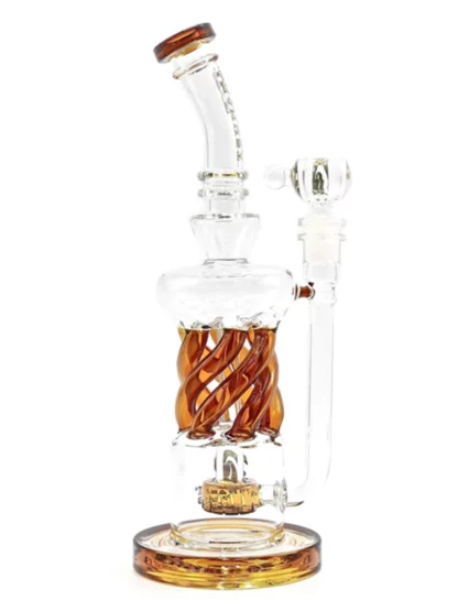 12" Tsunami Showerhead Twist Perc Recycler Water Pipe - Teal