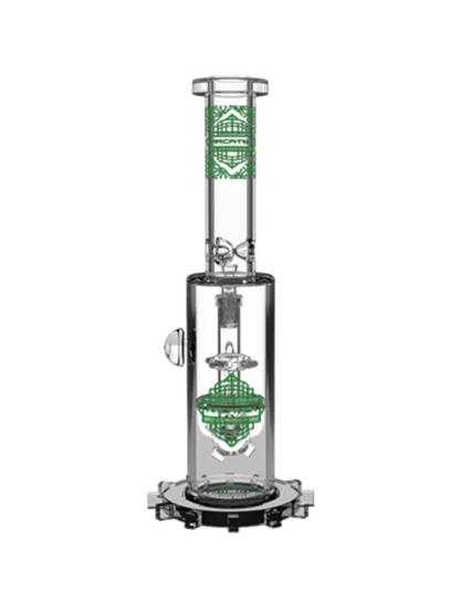 14″ Arcatek Double Gear Water Pipe - Clear Green