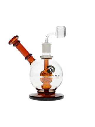 8" Tsunami Concentrate Showerhead Side Neck Dome Water Pipe - Amber