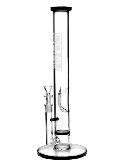 Grav Large Straight Base With Disc Water Pipe - Black Accents