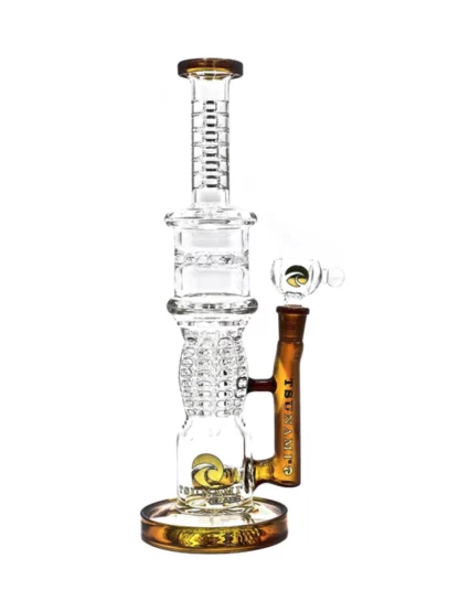 12" Tsunami Showerhead Grenade Turbine Water Pipe - Clear Amber