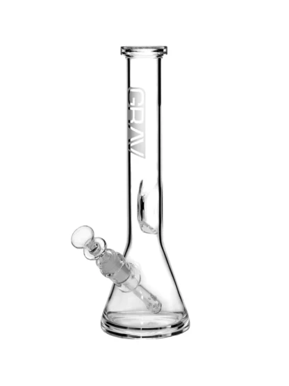 Grav Medium Beaker Base Water Pipe - Black Accents