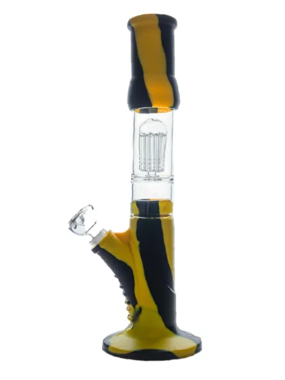 15" NEU Silicone Water Pipe - Black Yellow