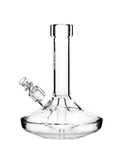 Grav Small Wide Base Water Pipe - Clear