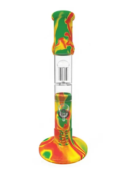 15" NEU Silicone Water Pipe - Rasta