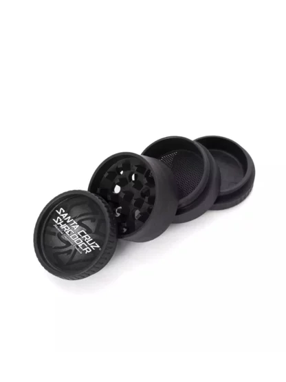 Santa Cruz Shredder Medium 4 Piece Hemp Grinder - Black