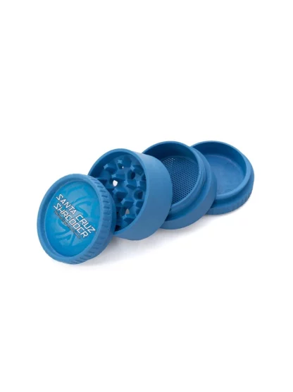 Santa Cruz Shredder Medium 4 Piece Hemp Grinder - Blue