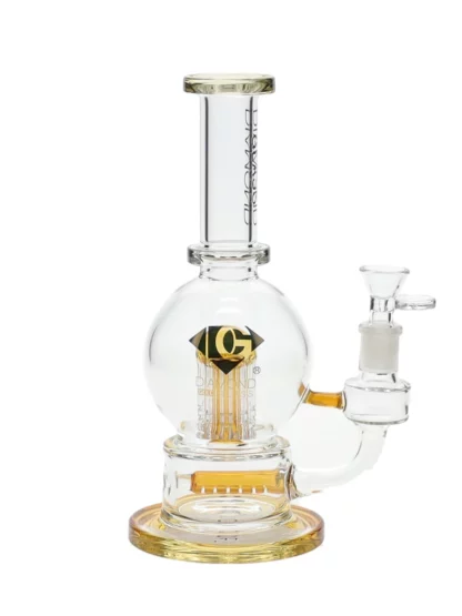 10" Orb Showerhead Dab Rig by Diamond Glass - Gold