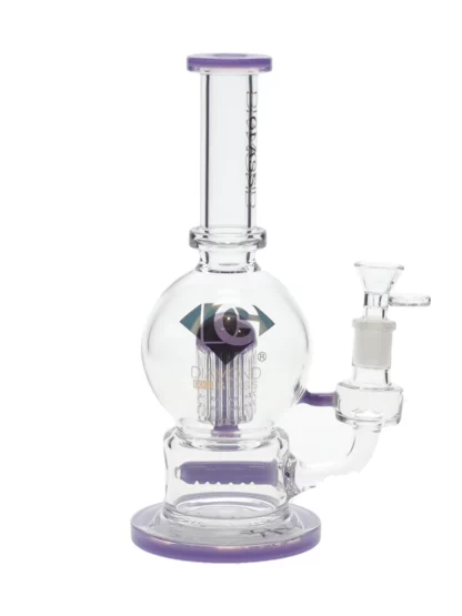 10" Orb Showerhead Dab Rig by Diamond Glass - Violet