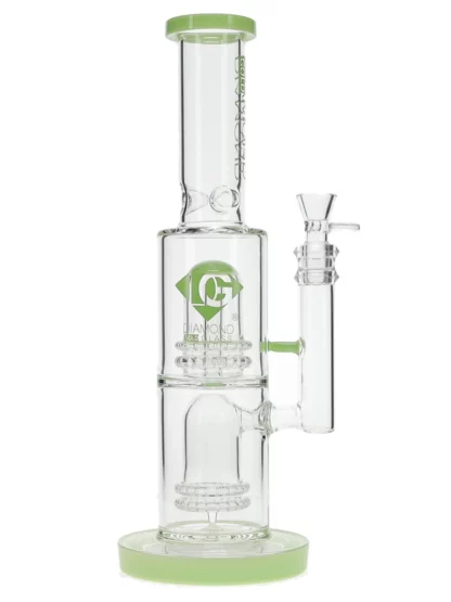14" Kodos Stemless x Dome Showerhead Percs Water Pipe by Diamond Glass - Slymegreen