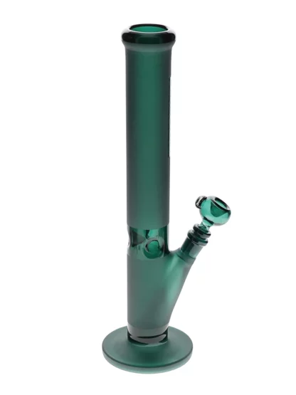 16" Straight Tube Sandblasted Water Pipe by Diamond Glass - Teal