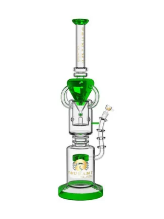 Tsunami Electric Ball Arm Recycler Water Pipe 17'' - Clear Green