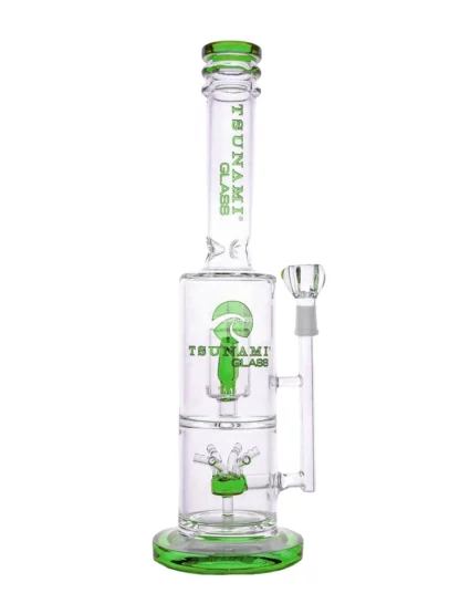 Tsunami-Sprinkler-Cube-Perc-Water-Pipe-14″-green-