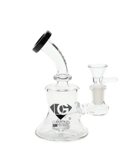 6" Showerhead Perc Mini Dab Rig by Diamond Glass - Black