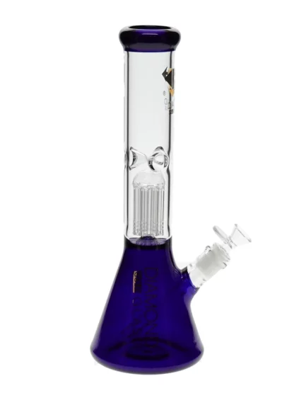12" Mansion Tree Perc Water Pipe by Diamond Glass - Blue