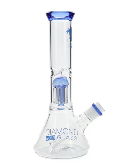 11″ Clear Mansion Showerhead Beaker Bong by Diamond Glass - Blue