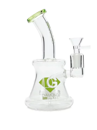 7" Cross Percolator Dab Rig by Diamond Glass - Bright Green