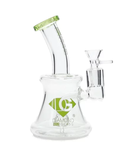 7" Hammer Perc Dab Rig by Diamond Glass - Bright Green