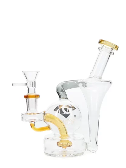 5" Lito Recycler Dab Rig by Diamond Glass - Gold