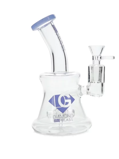 7" Cross Percolator Dab Rig by Diamond Glass - Milk Blue