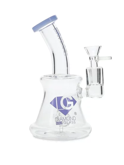 7" Hammer Perc Dab Rig by Diamond Glass - Milk Blue