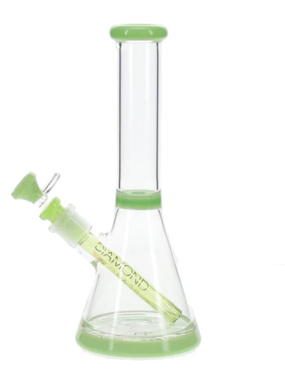11" Fleek Beaker Bong by Diamond Glass - Milk Green
