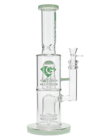 14" Kodos Stemless x Dome Showerhead Percs Water Pipe by Diamond Glass - Milk Green