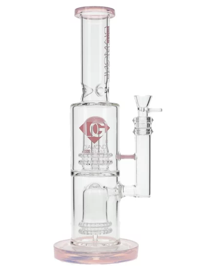 14" Kodos Stemless x Dome Showerhead Percs Water Pipe by Diamond Glass - Pink