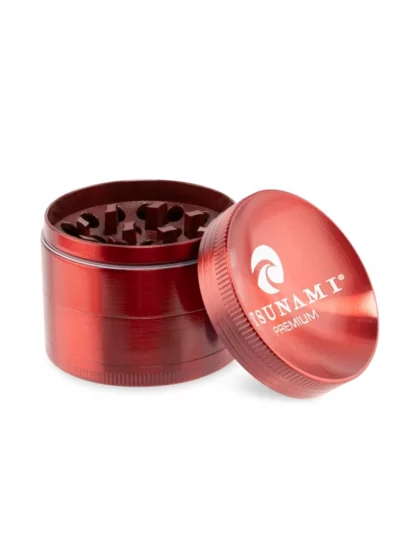 Tsunami Dry Herb Grinder 4 Piece red 63mm