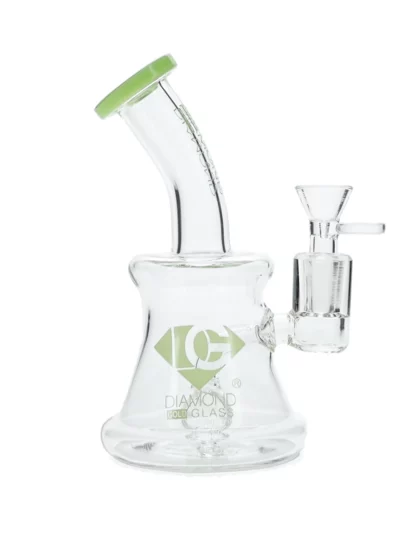 7" Hammer Perc Dab Rig by Diamond Glass - Slymegreen