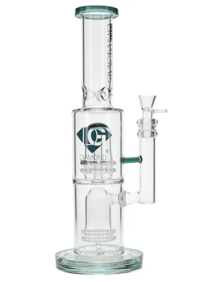 14" Kodos Stemless x Dome Showerhead Percs Water Pipe by Diamond Glass - Teal