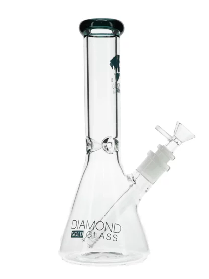 10" Clone Colored Mouthpiece Beaker Water Pipe by Diamond Glass - Teal