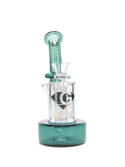 7" Hovership Recycler Dab Rig by Diamond Glass - Teal