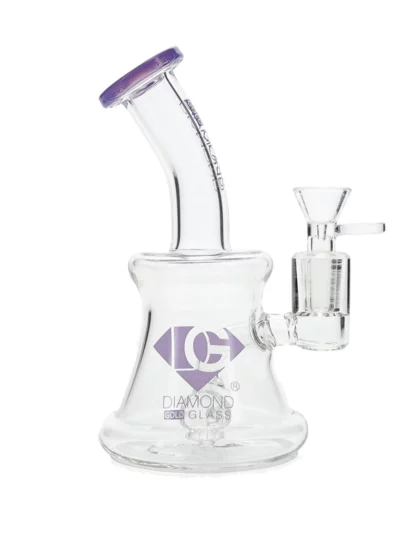 7" Hammer Perc Dab Rig by Diamond Glass - Violet
