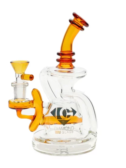 6" Incycler Dab Rig by Diamond Glass - Gold
