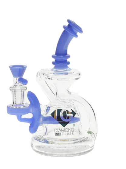 6" Incycler Dab Rig by Diamond Glass - Milk Blue