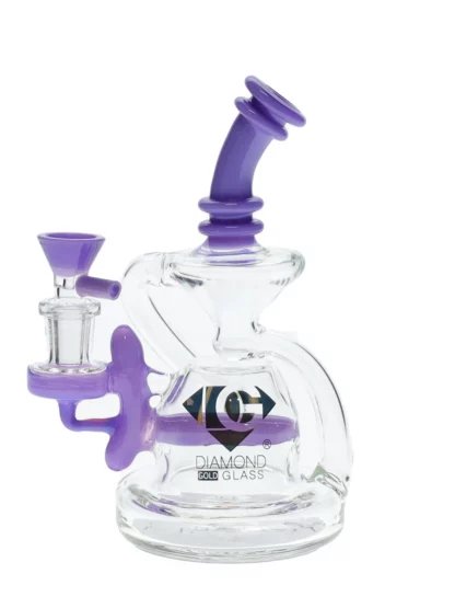 6" Incycler Dab Rig by Diamond Glass - Purple