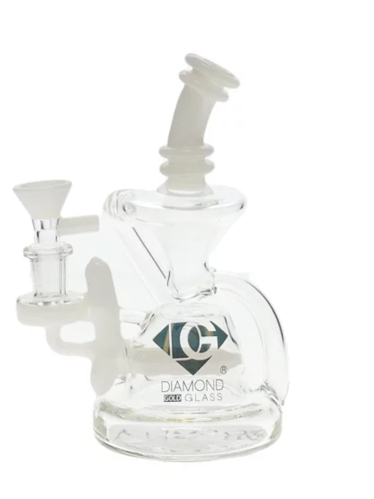 6" Incycler Dab Rig by Diamond Glass - White