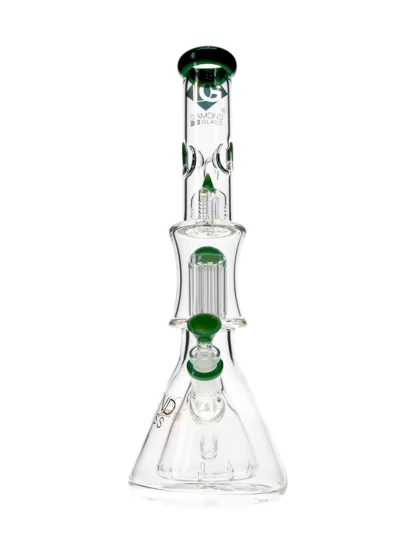 17 Levels Double Beaker Tree Perc Water Pipe by Diamond Glass
