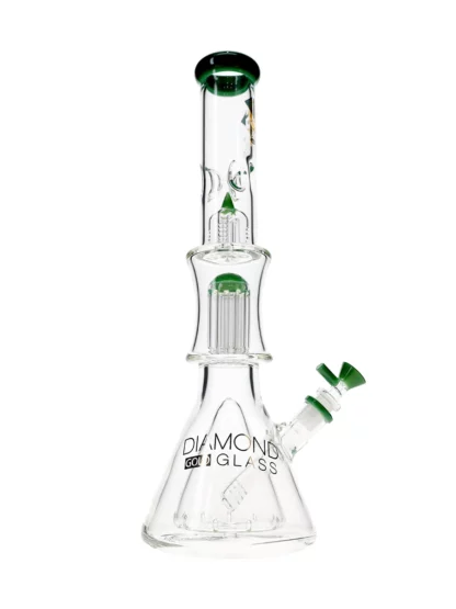 17 Levels Double Beaker Tree Perc Water Pipe by Diamond Glass Side
