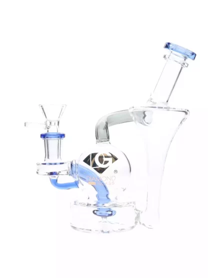 5″ Lito Recycler Dab Rig by Diamond Glass Blue Violet