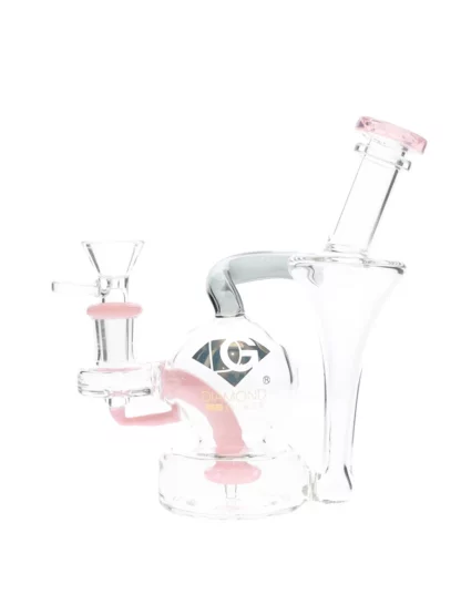 5″ Lito Recycler Dab Rig by Diamond Glass pink